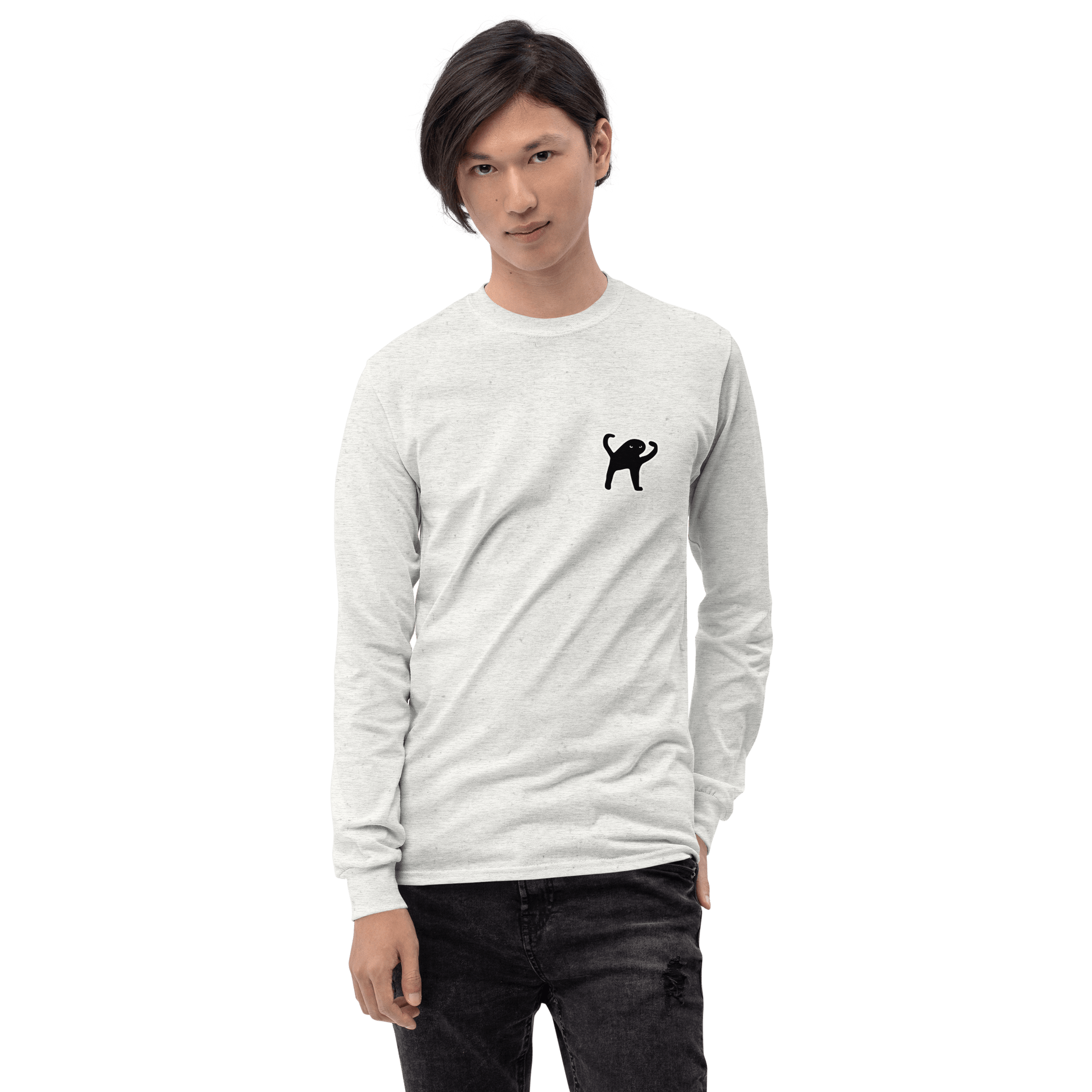 Cat Long Sleeve T-Shirt Meme - Sport Grey | Shirtposting