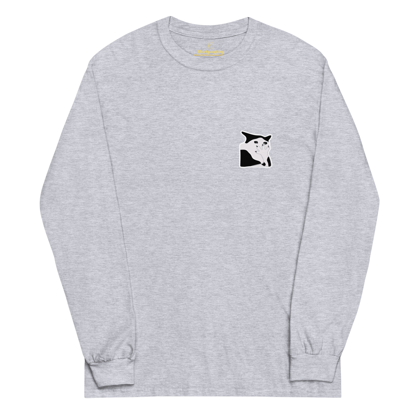 Cat Long Sleeve T-Shirt Meme - Sport Grey | Shirtposting