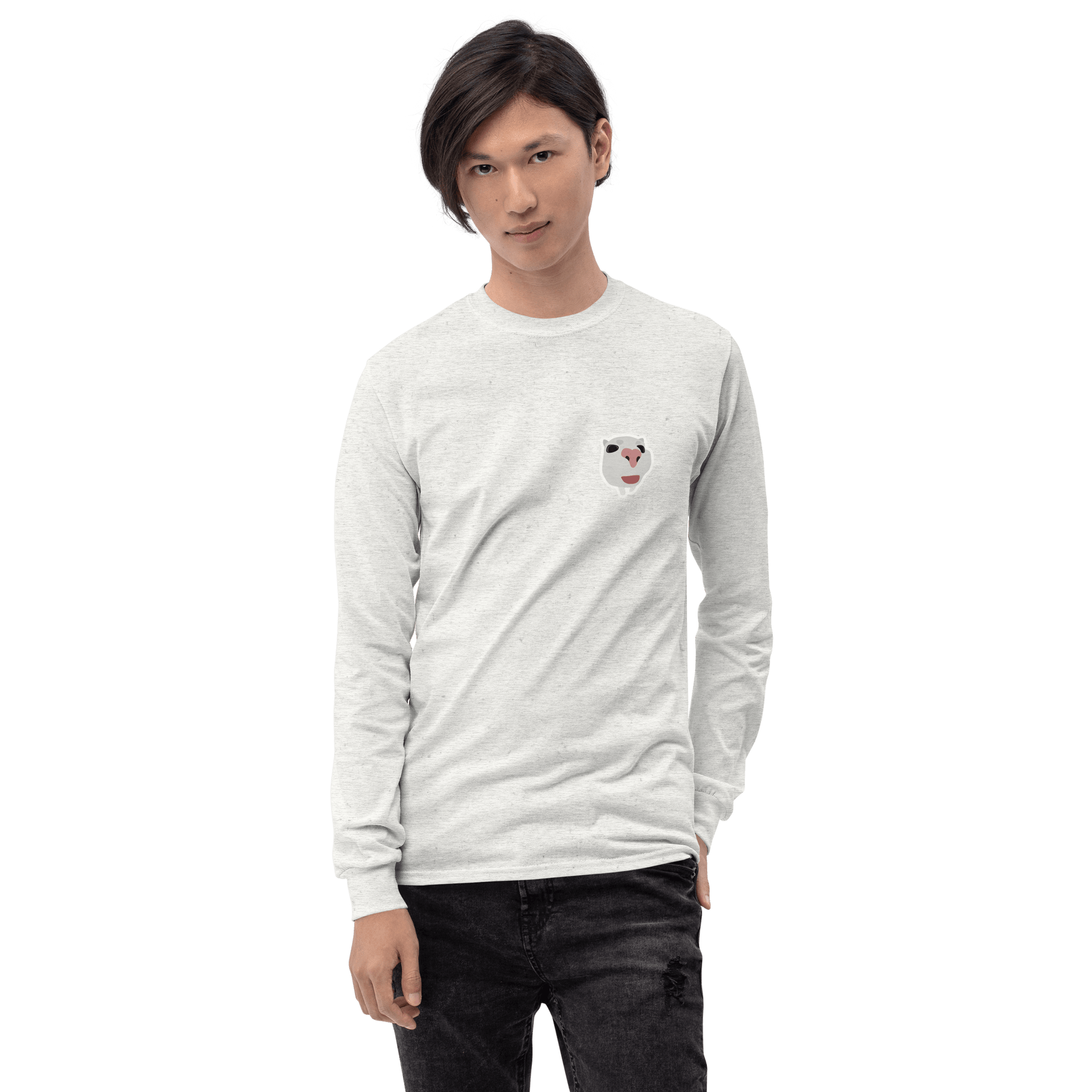 Cat Long Sleeve T-Shirt Meme - Sport Grey | Shirtposting