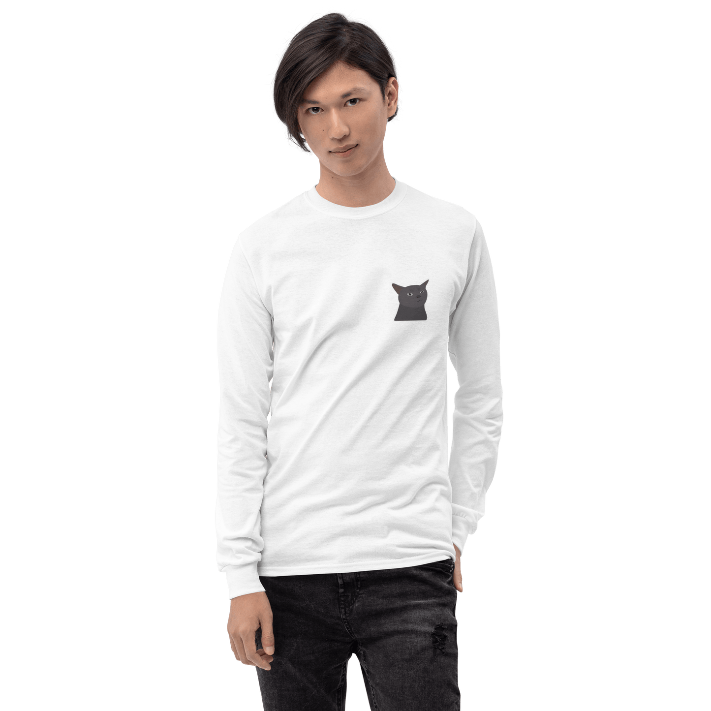 Cat Long Sleeve T-Shirt Meme - Sport Grey | Shirtposting