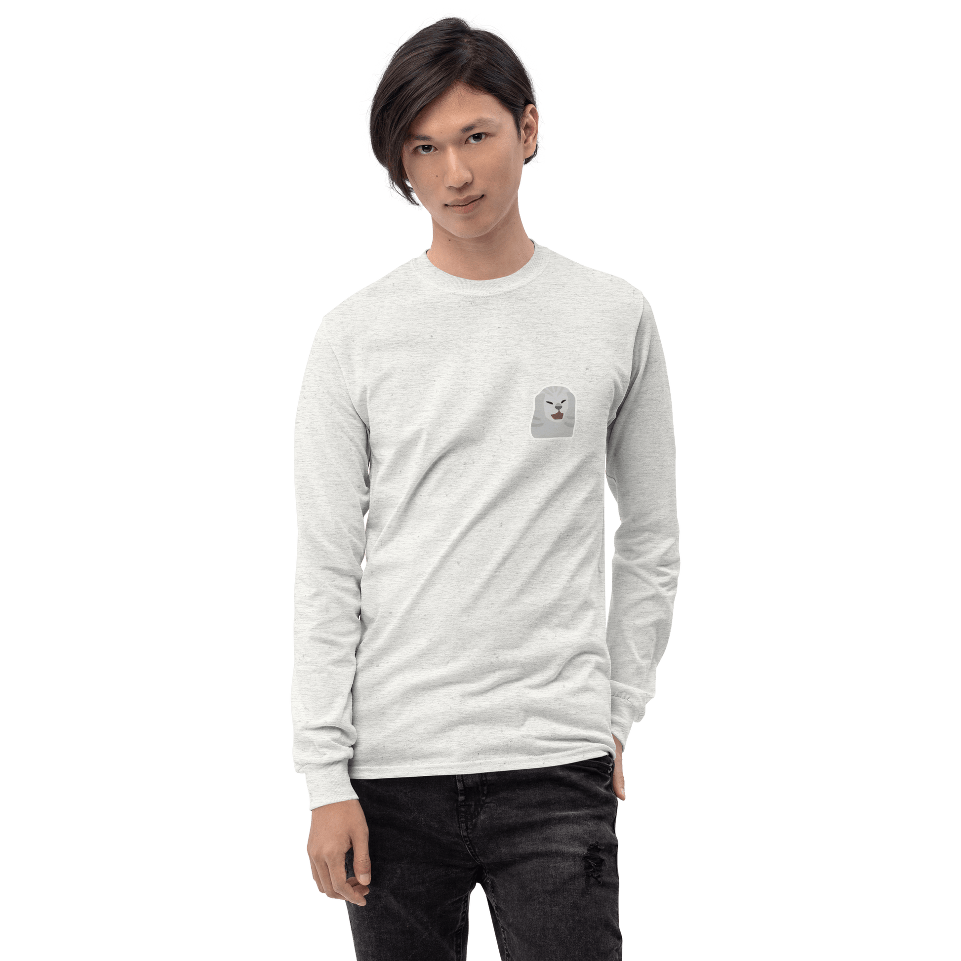 Cat Long Sleeve T-Shirt Meme - Sport Grey | Shirtposting