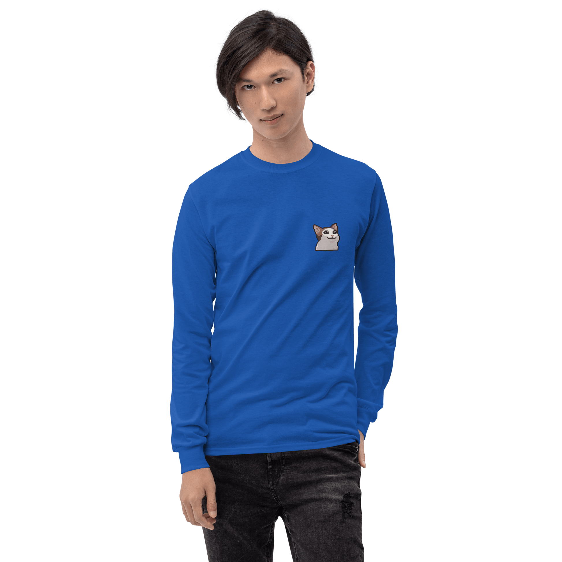Cat Long Sleeve T-Shirt Meme - Sport Grey | Shirtposting