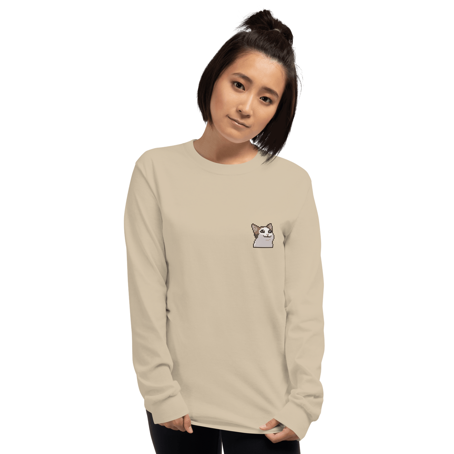 Cat Long Sleeve T-Shirt Meme - Sport Grey | Shirtposting