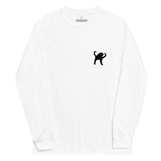 Cat Long Sleeve T-Shirt Meme - White | Shirtposting
