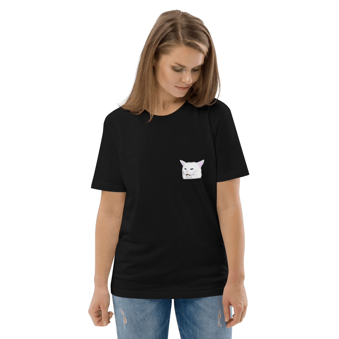 Cat Premium Organic T-Shirt Meme - Cotton Pink | Shirtposting