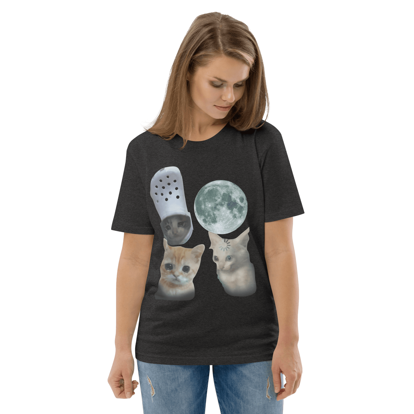 Cat Premium Organic T-Shirt Meme - Cotton Pink | Shirtposting