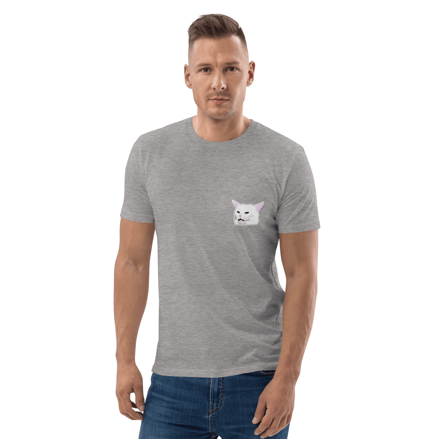Cat Premium Organic T-Shirt Meme - Cotton Pink | Shirtposting