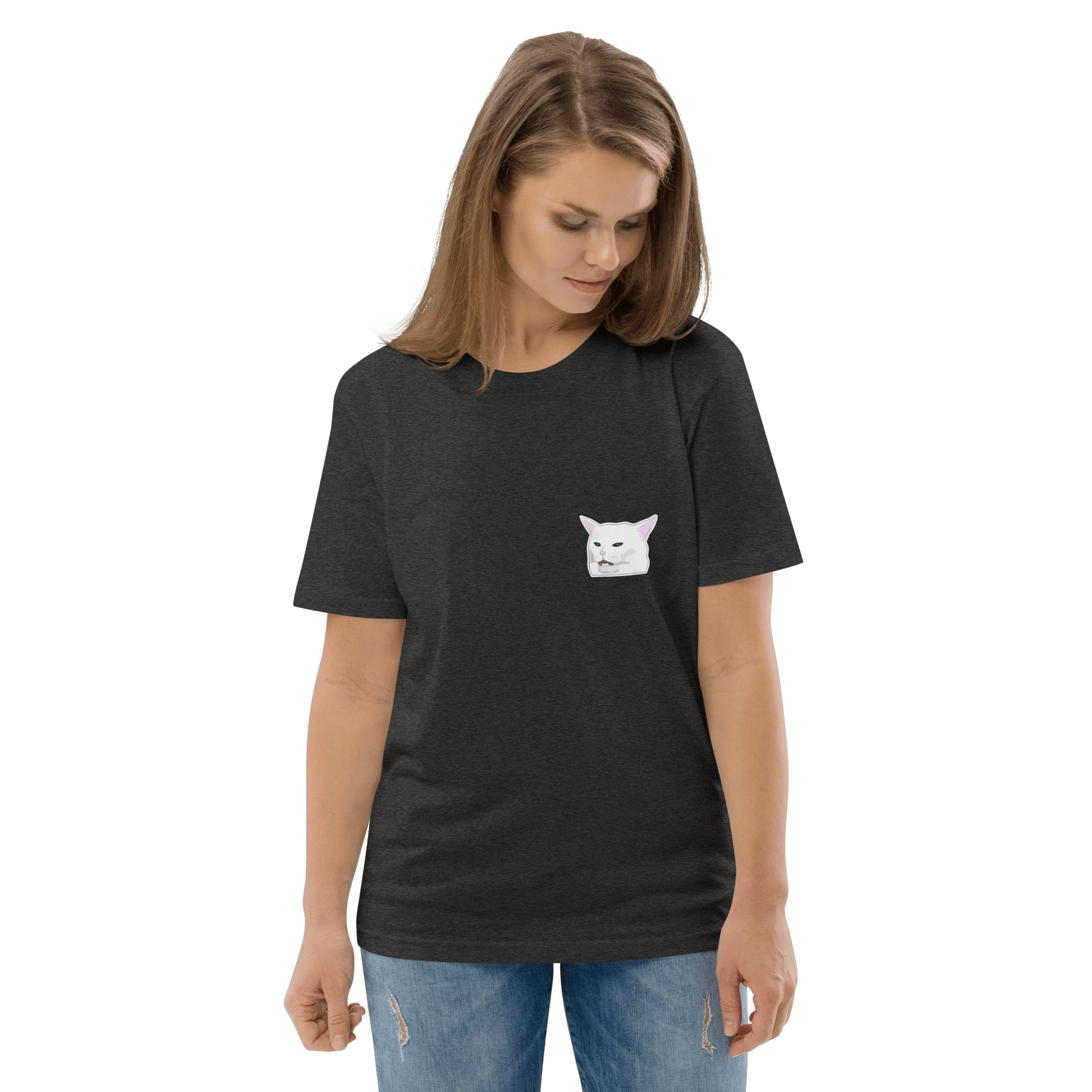 Cat Premium Organic T-Shirt Meme - Cotton Pink | Shirtposting