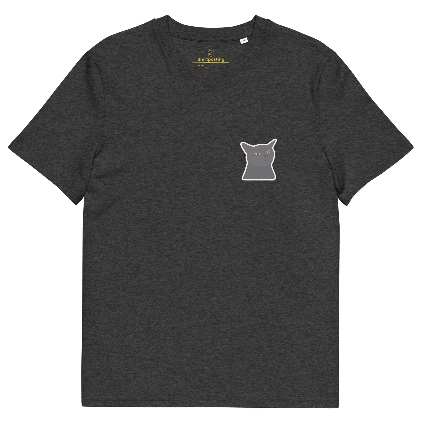 Cat Premium Organic T-Shirt Meme - Dark Heather Grey | Shirtposting