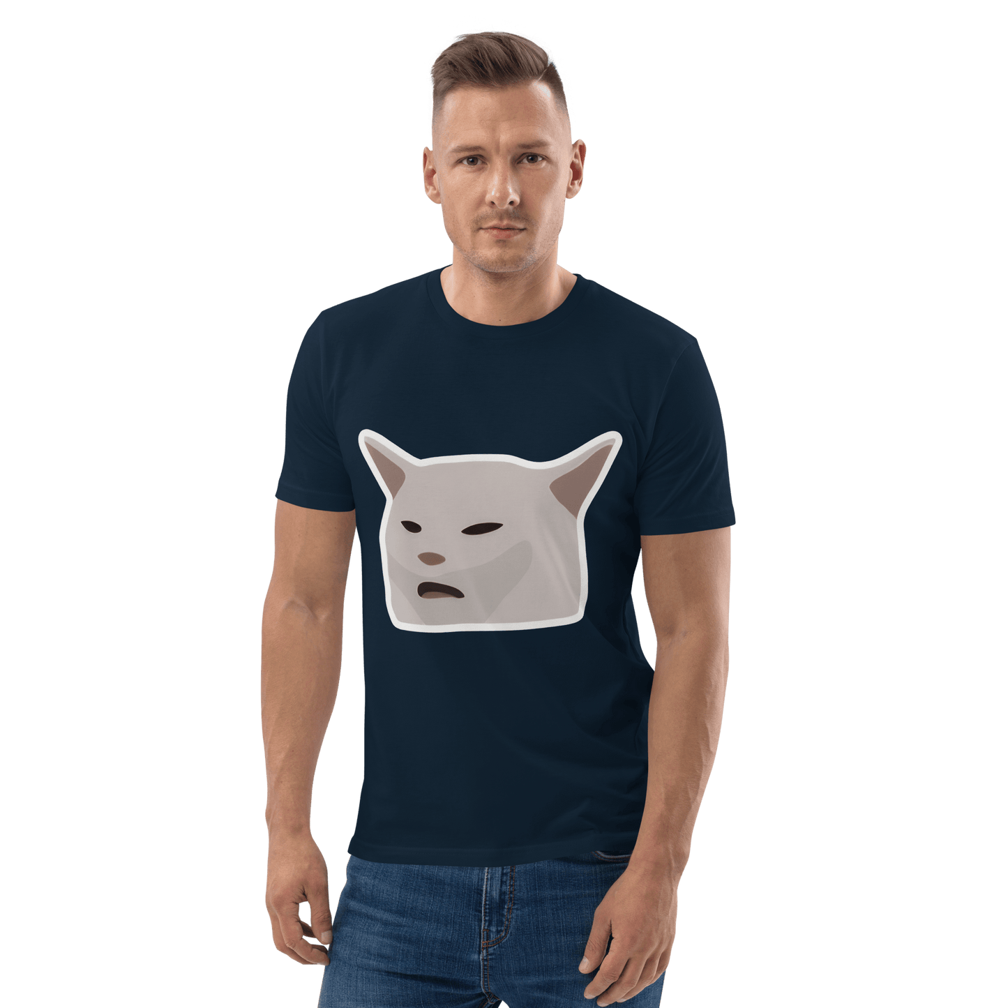 Cat Premium Organic T-Shirt Meme - Dark Heather Grey | Shirtposting