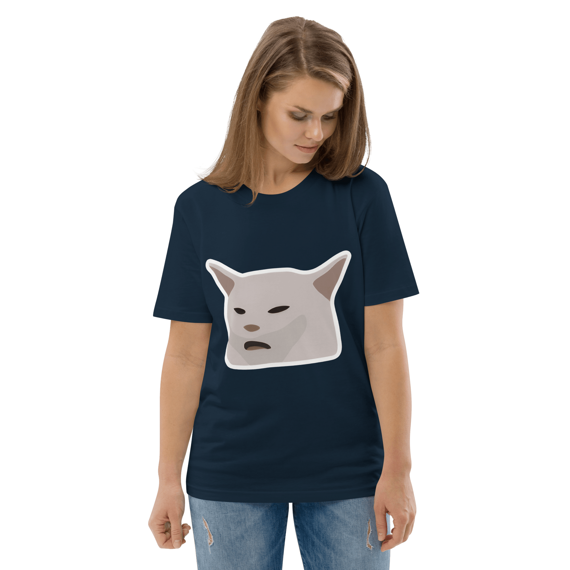 Cat Premium Organic T-Shirt Meme - Dark Heather Grey | Shirtposting