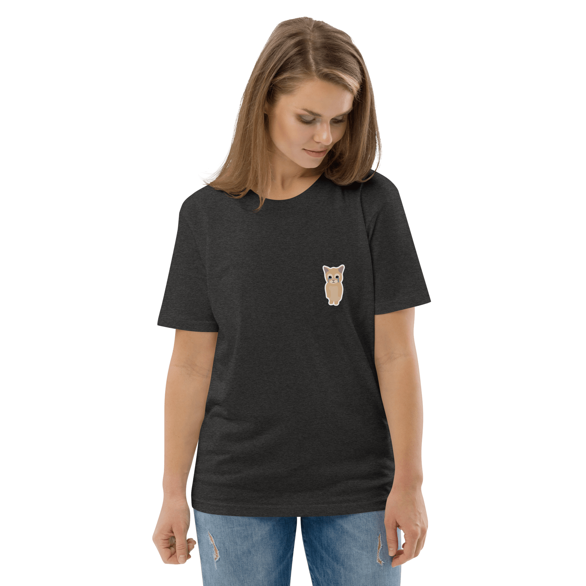Cat Premium Organic T-Shirt Meme - Dark Heather Grey | Shirtposting