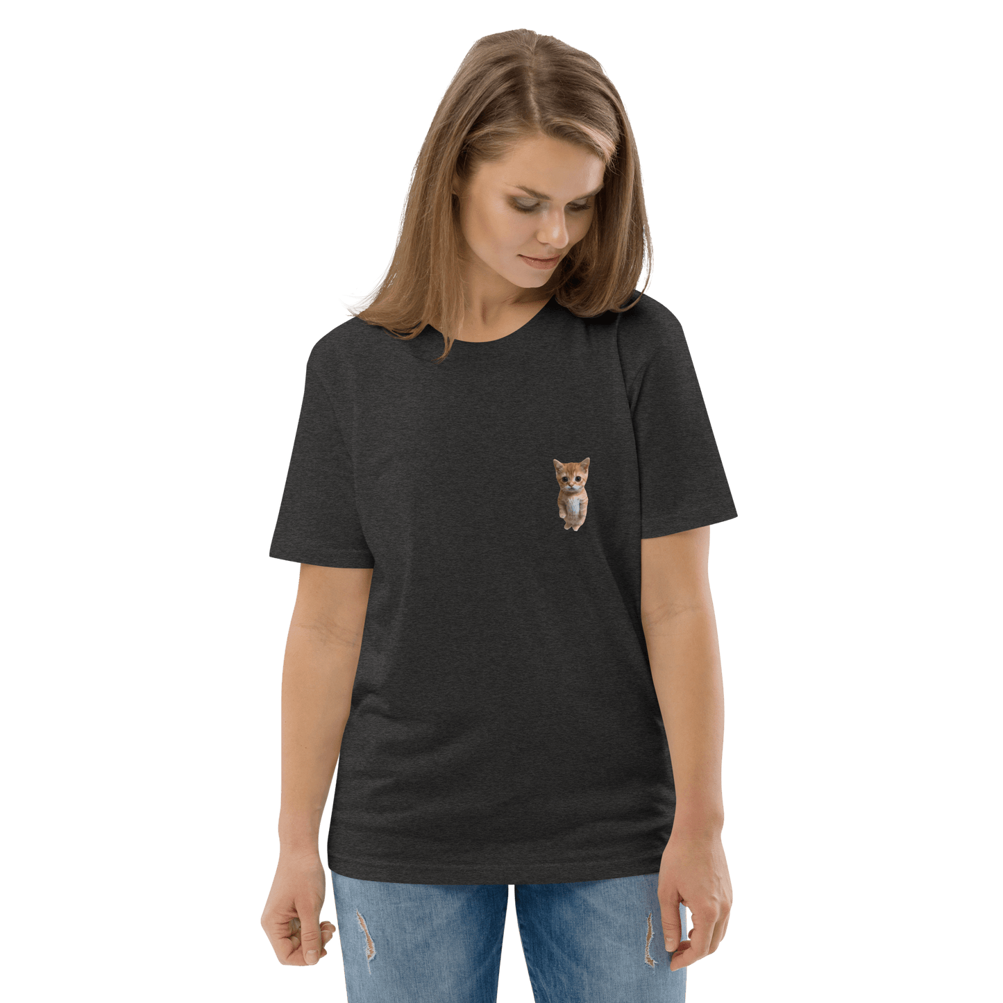 Cat Premium Organic T-Shirt Meme - Dark Heather Grey | Shirtposting