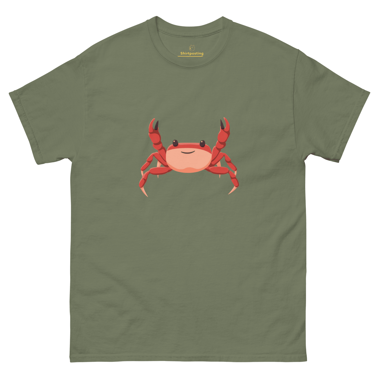 Crab Classic T-Shirt Meme - Military Green | Shirtposting