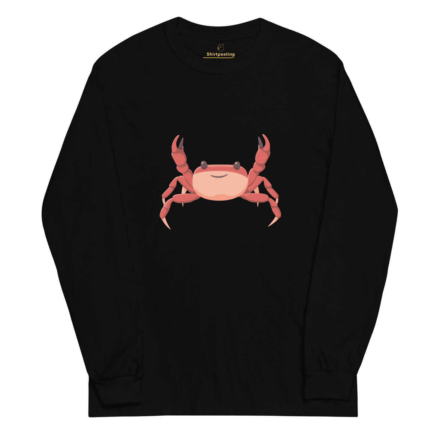 Crab Long Sleeve T-Shirt Meme - Black | Shirtposting