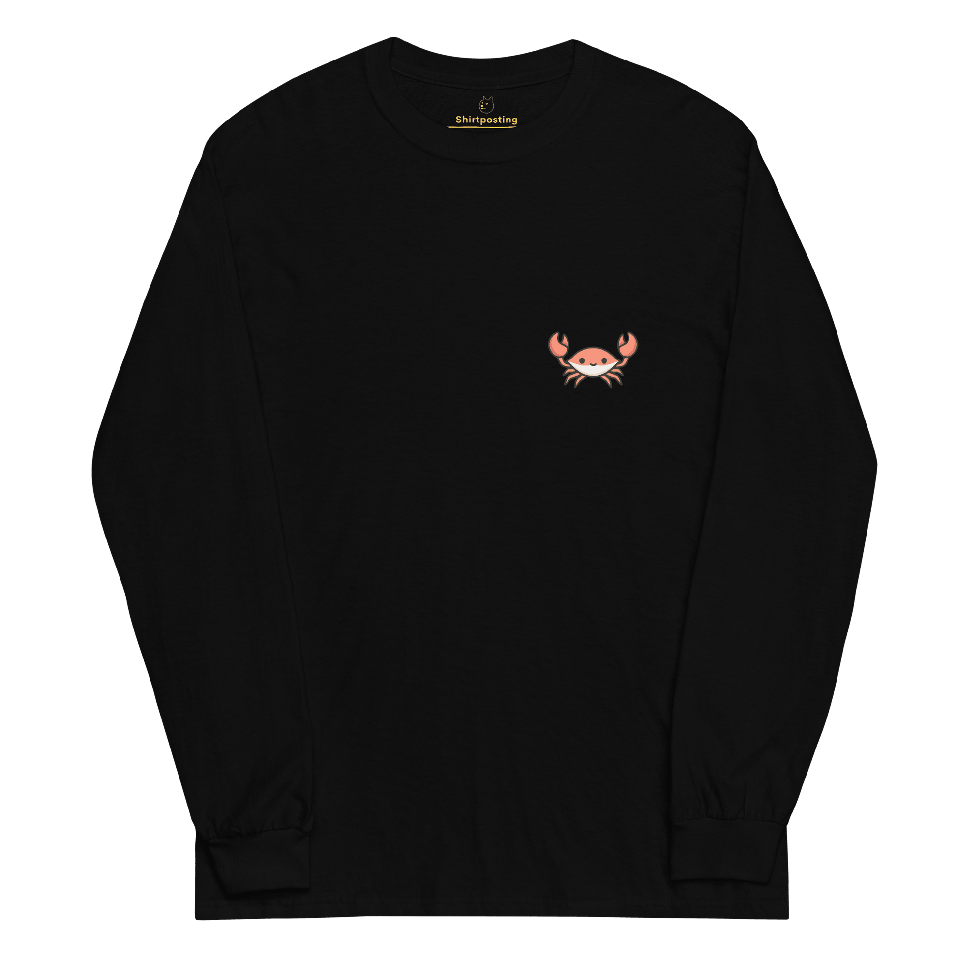 Crab Long Sleeve T-Shirt Meme - Black | Shirtposting