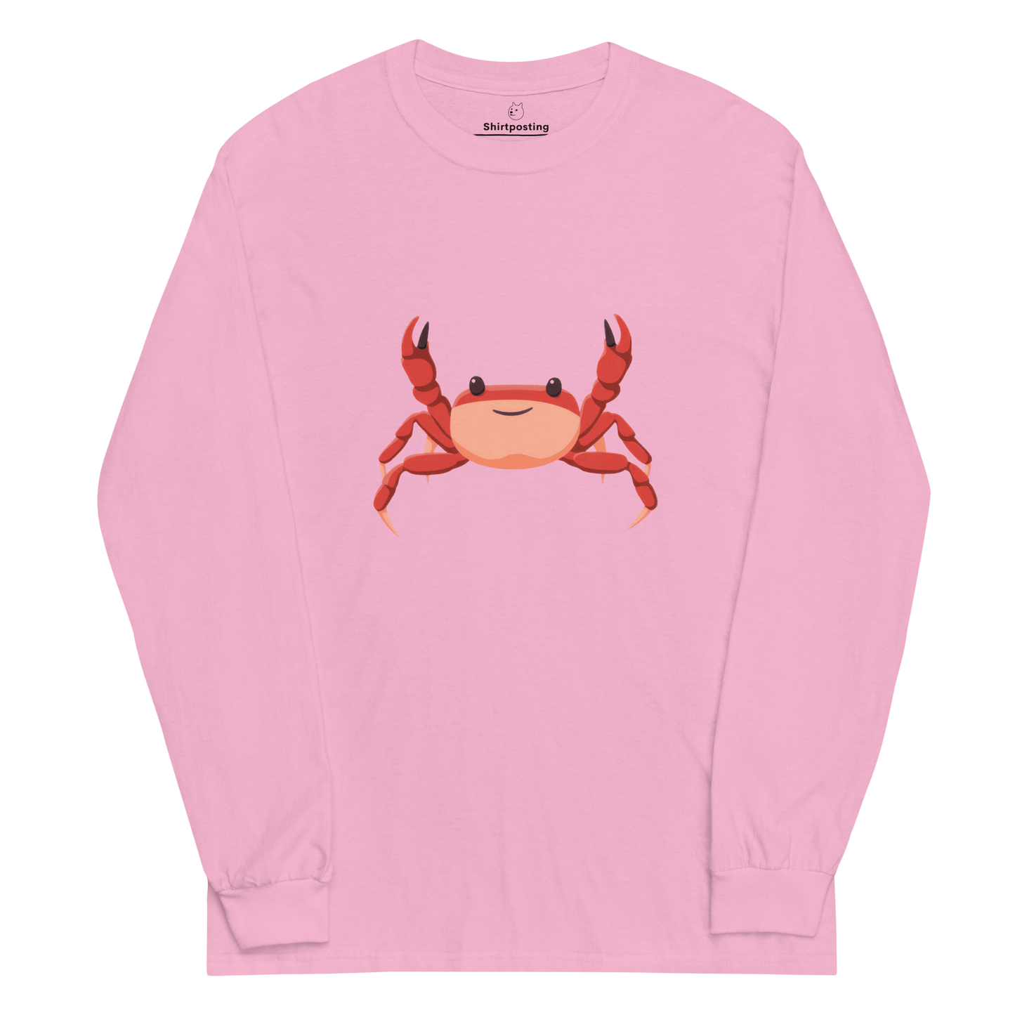 Crab Long Sleeve T-Shirt Meme - Light Pink | Shirtposting