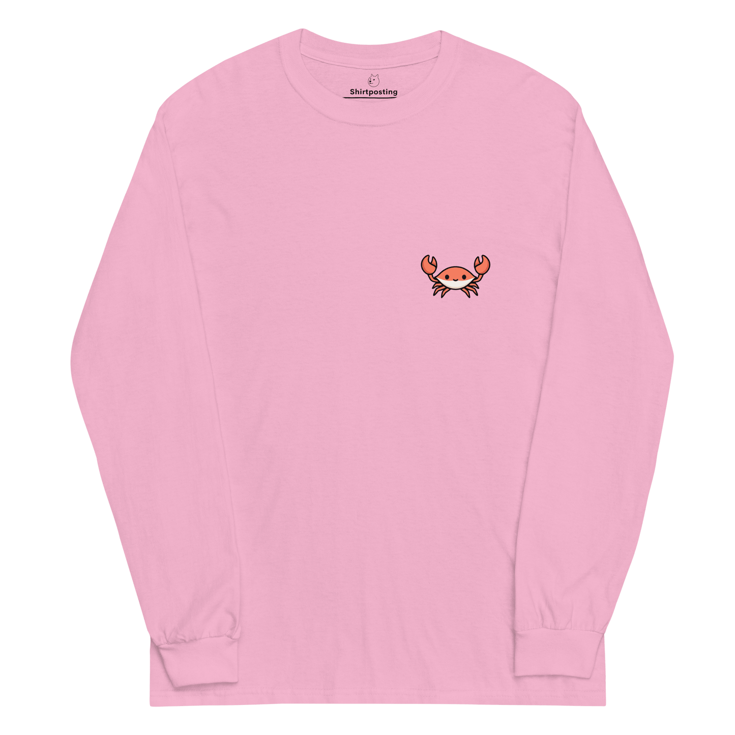 Crab Long Sleeve T-Shirt Meme - Light Pink | Shirtposting
