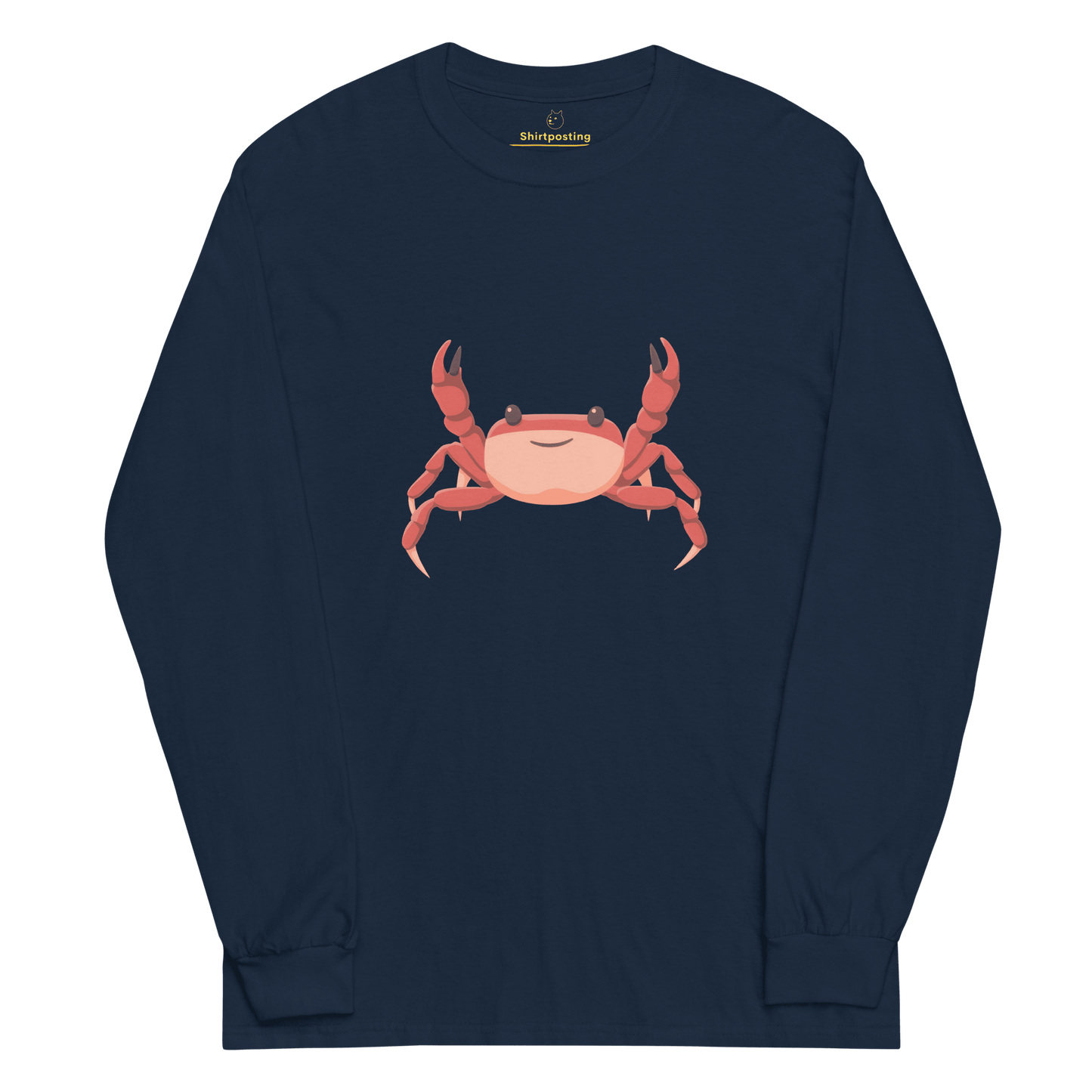 Crab Long Sleeve T-Shirt Meme - Navy | Shirtposting