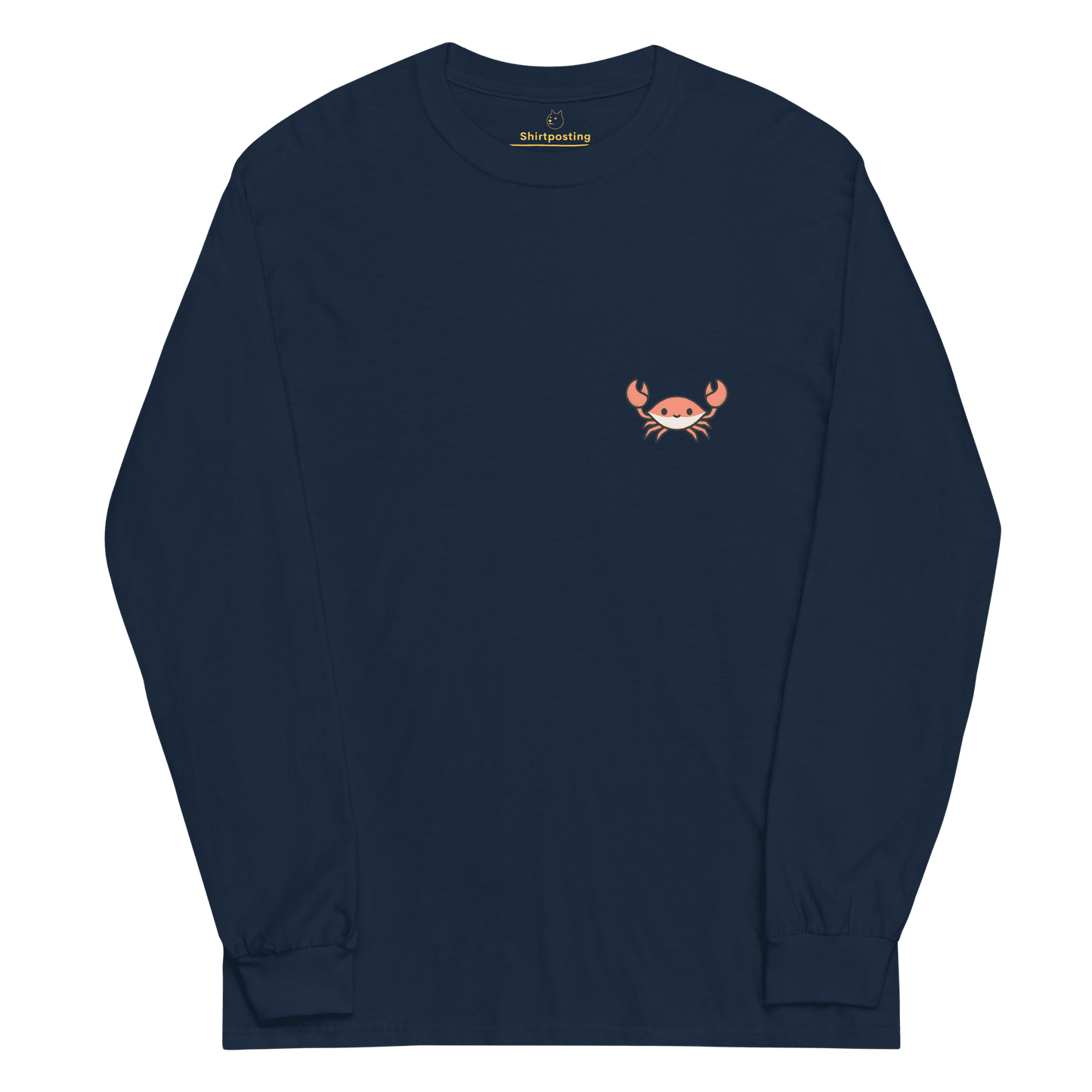 Crab Long Sleeve T-Shirt Meme - Navy | Shirtposting