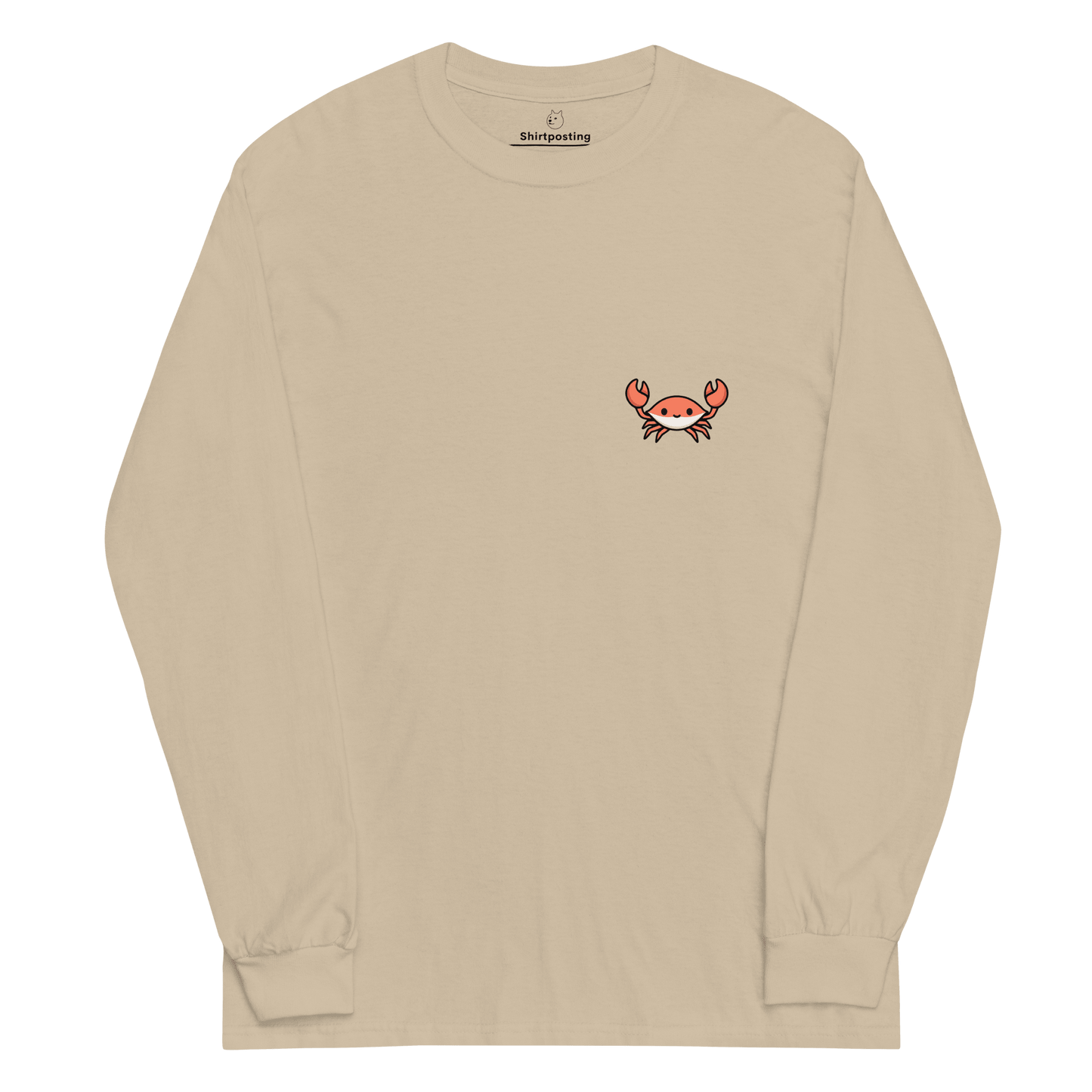 Crab Long Sleeve T-Shirt Meme - Sand | Shirtposting