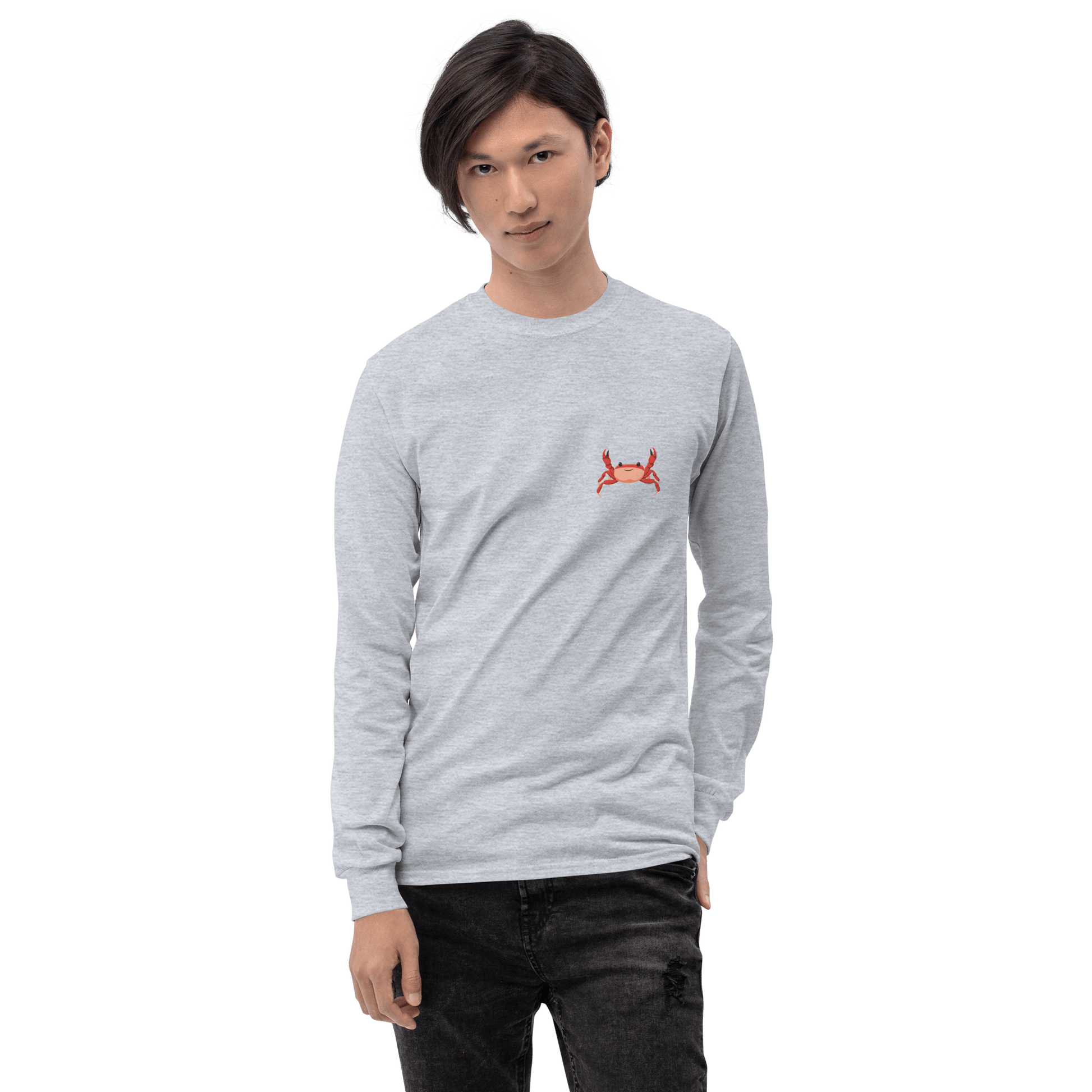 Crab Long Sleeve T-Shirt Meme - Sport Grey | Shirtposting
