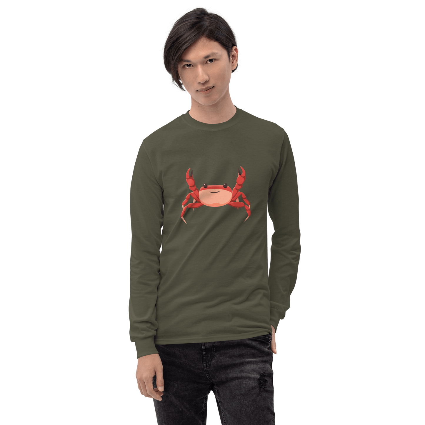 Crab Long Sleeve T-Shirt Meme - Sport Grey | Shirtposting