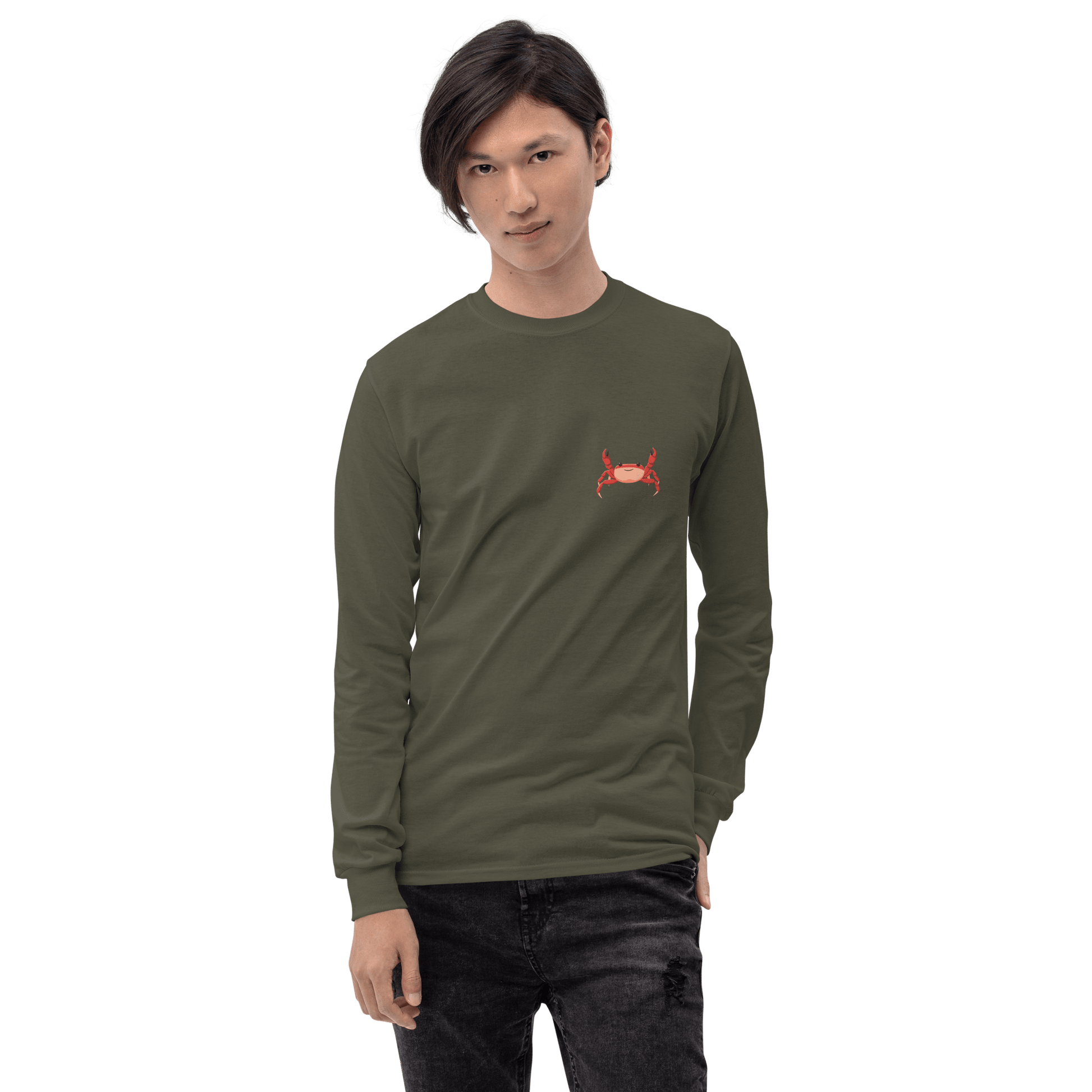 Crab Long Sleeve T-Shirt Meme - Sport Grey | Shirtposting
