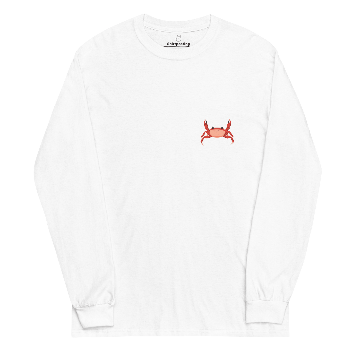Crab Long Sleeve T-Shirt Meme - White | Shirtposting