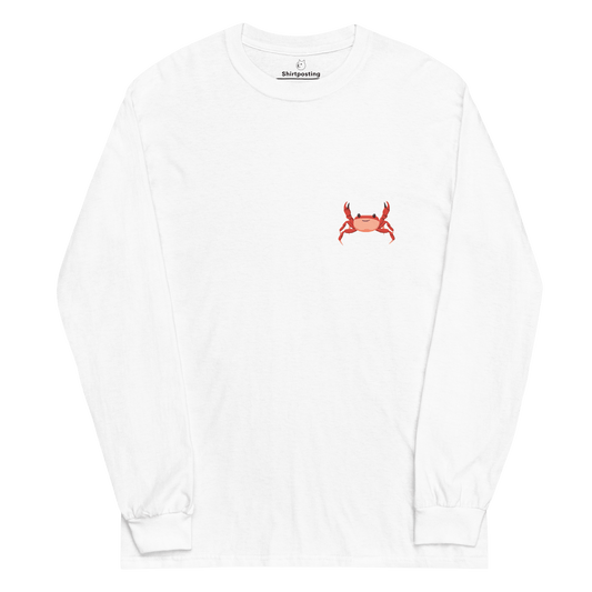 Crab Long Sleeve T-Shirt Meme - White | Shirtposting
