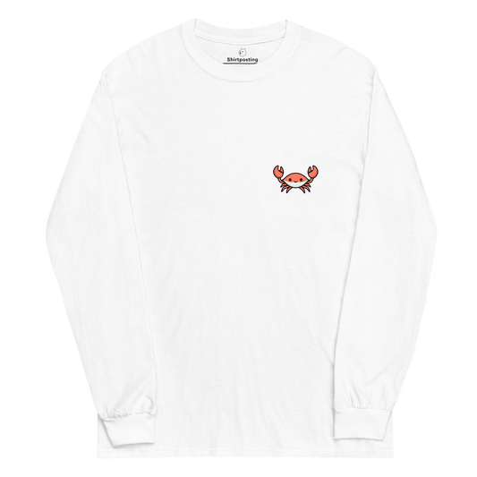 Crab Long Sleeve T-Shirt Meme - White | Shirtposting