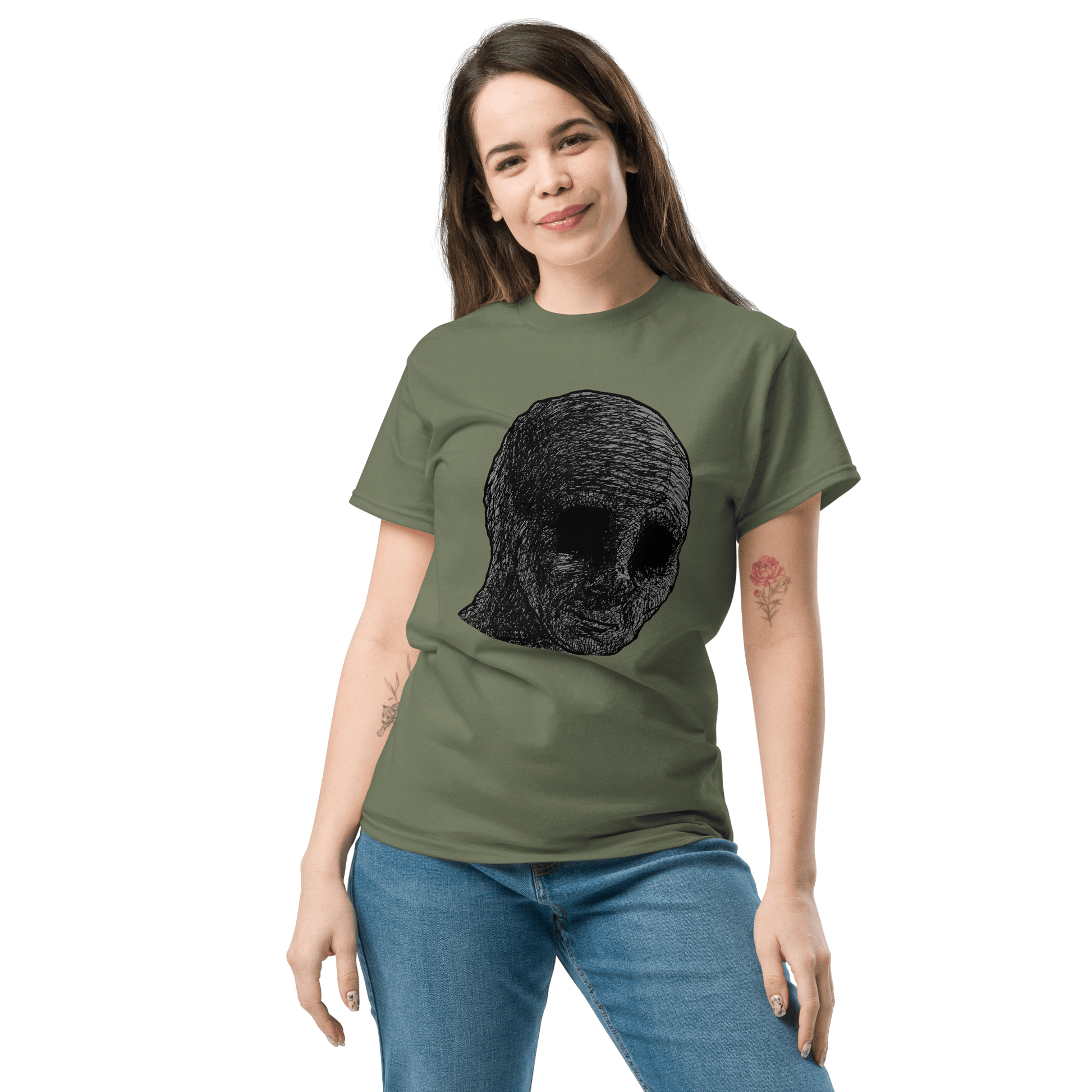 Cursed Wojak Classic T-Shirt Meme - Military Green | Shirtposting