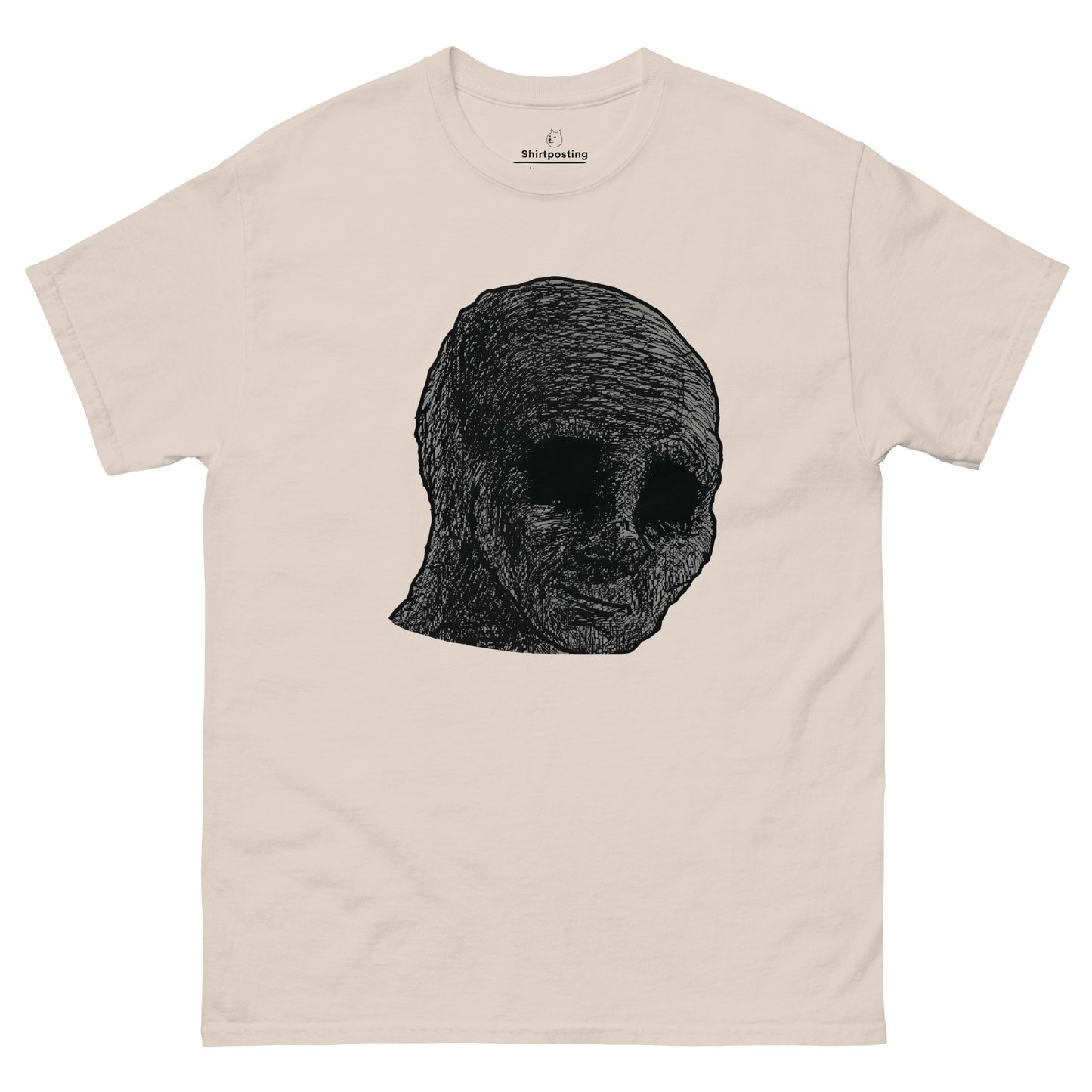 Cursed Wojak Classic T-Shirt Meme - Natural | Shirtposting
