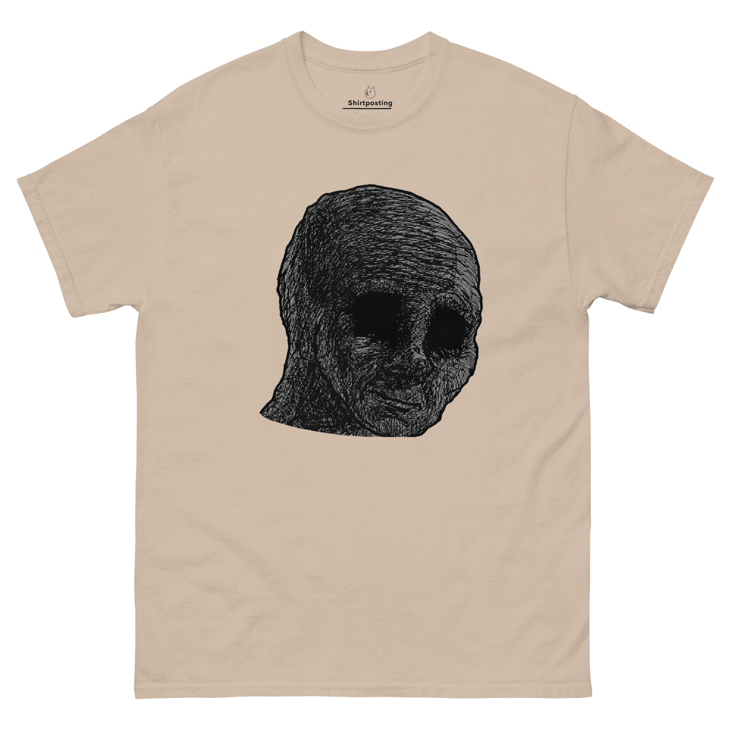 Cursed Wojak Classic T-Shirt Meme - Sand | Shirtposting