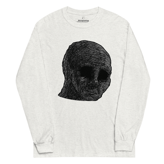 Cursed Wojak Long Sleeve T-Shirt Meme - Ash | Shirtposting