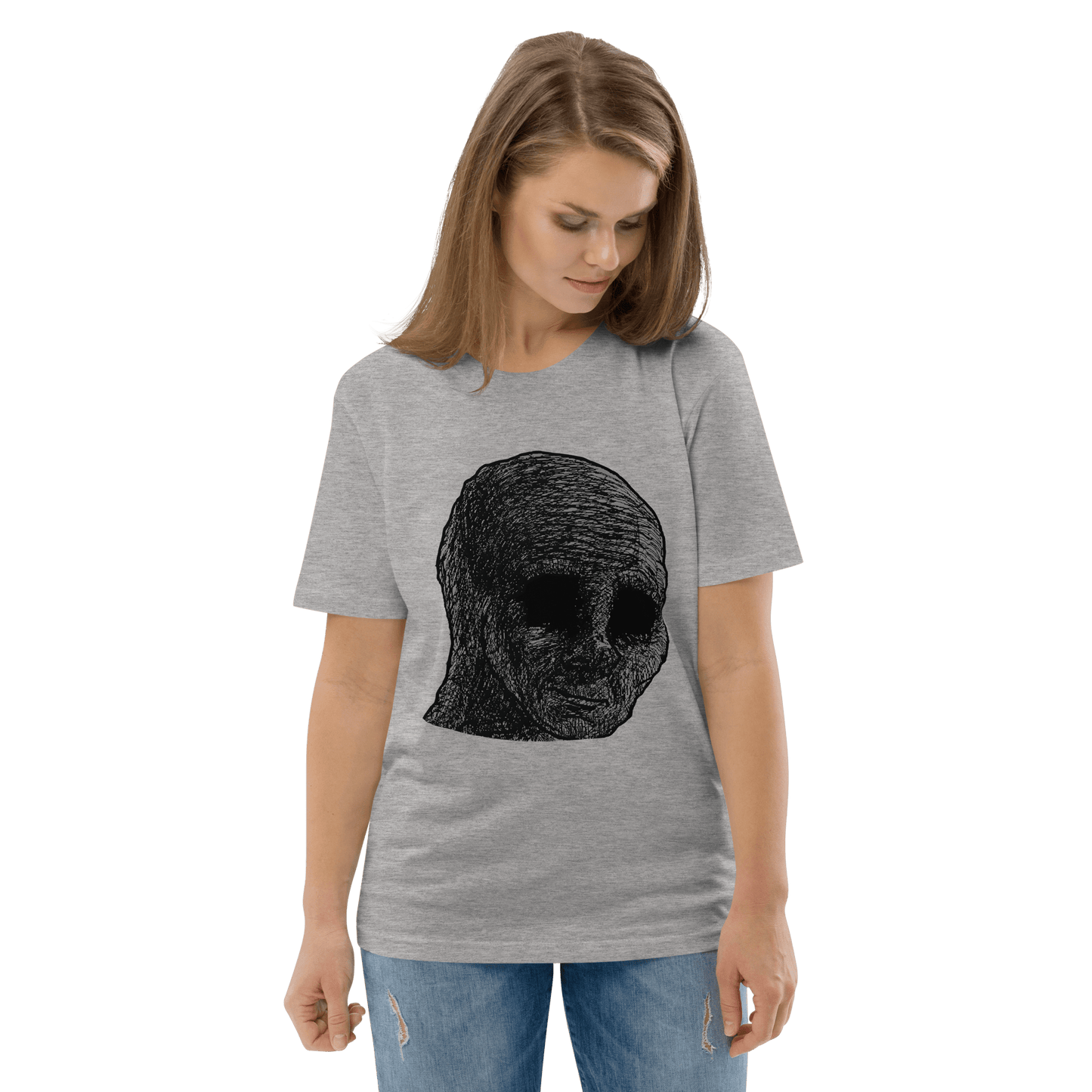 Cursed Wojak Premium Organic T-Shirt Meme - Dark Heather Grey | Shirtposting