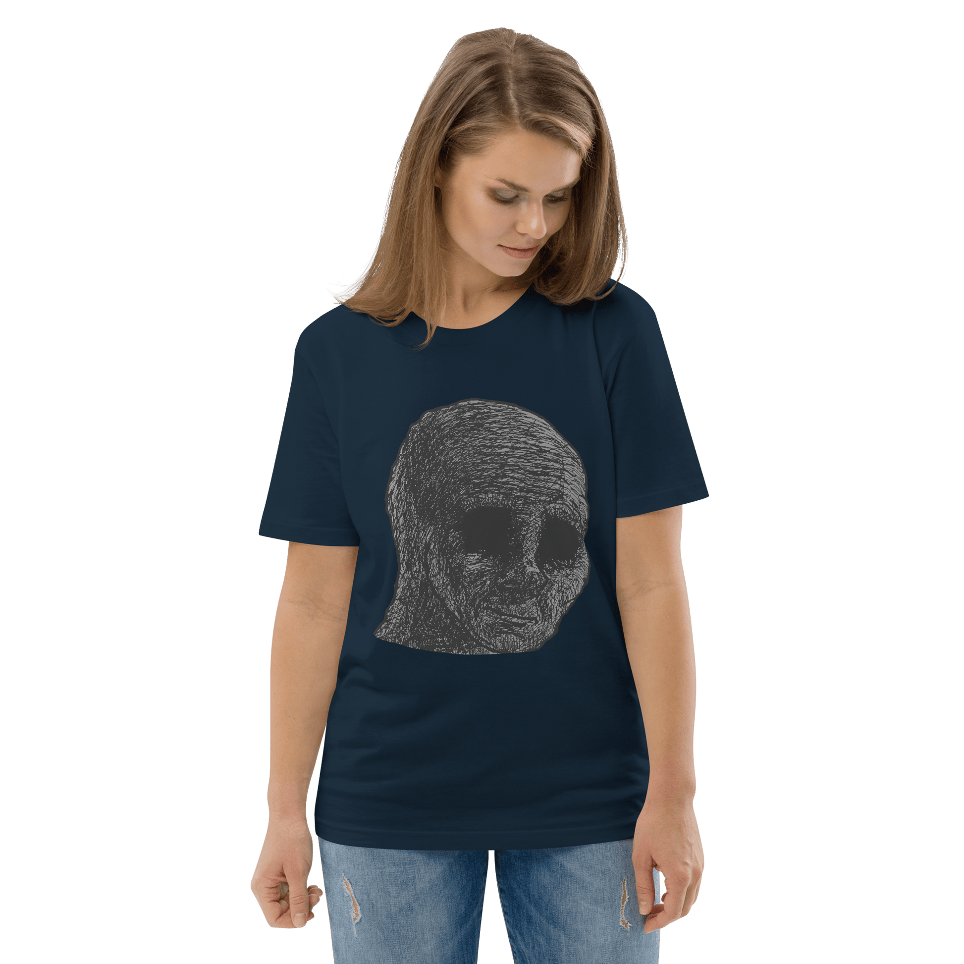 Cursed Wojak Premium Organic T-Shirt Meme - Dark Heather Grey | Shirtposting