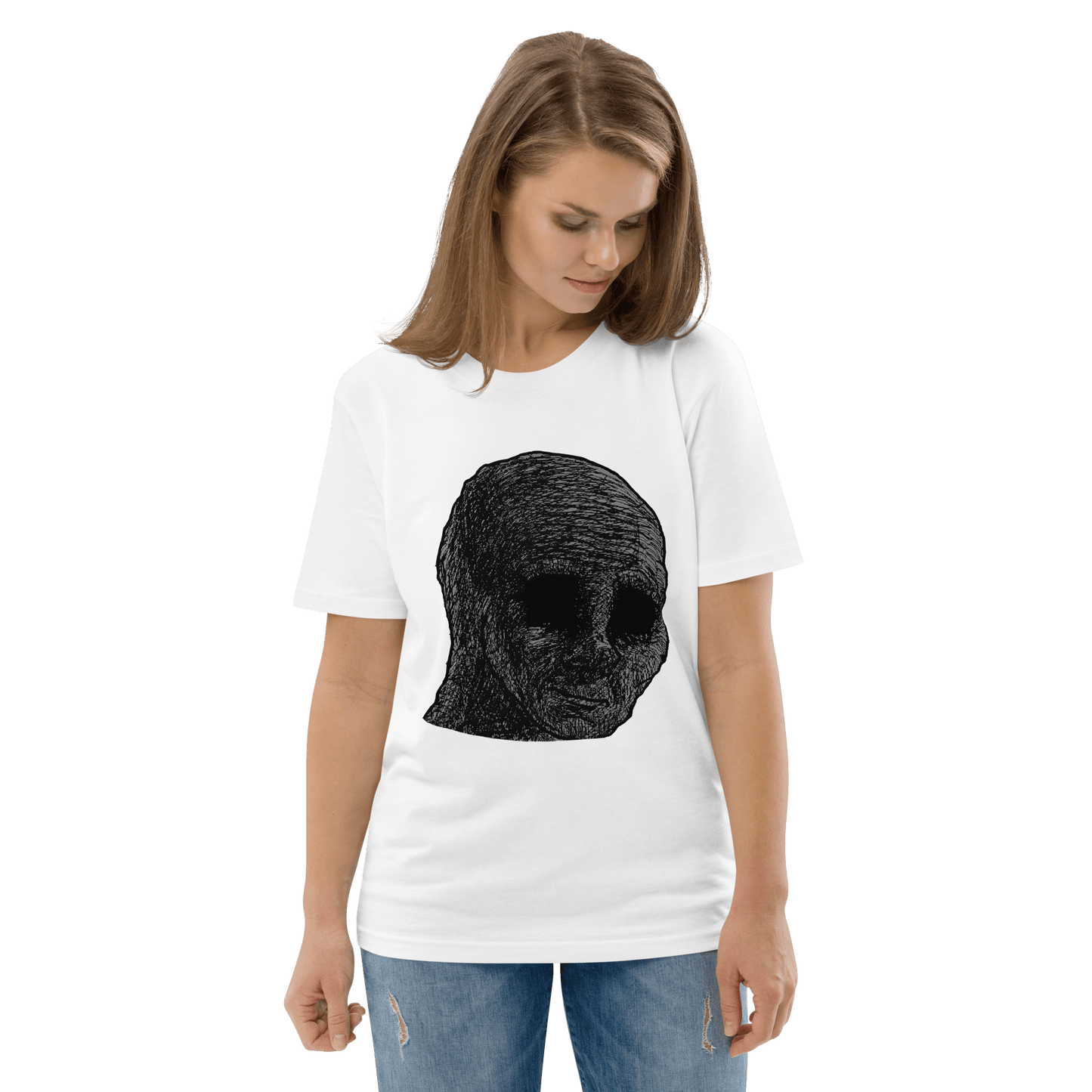 Cursed Wojak Premium Organic T-Shirt Meme - Dark Heather Grey | Shirtposting