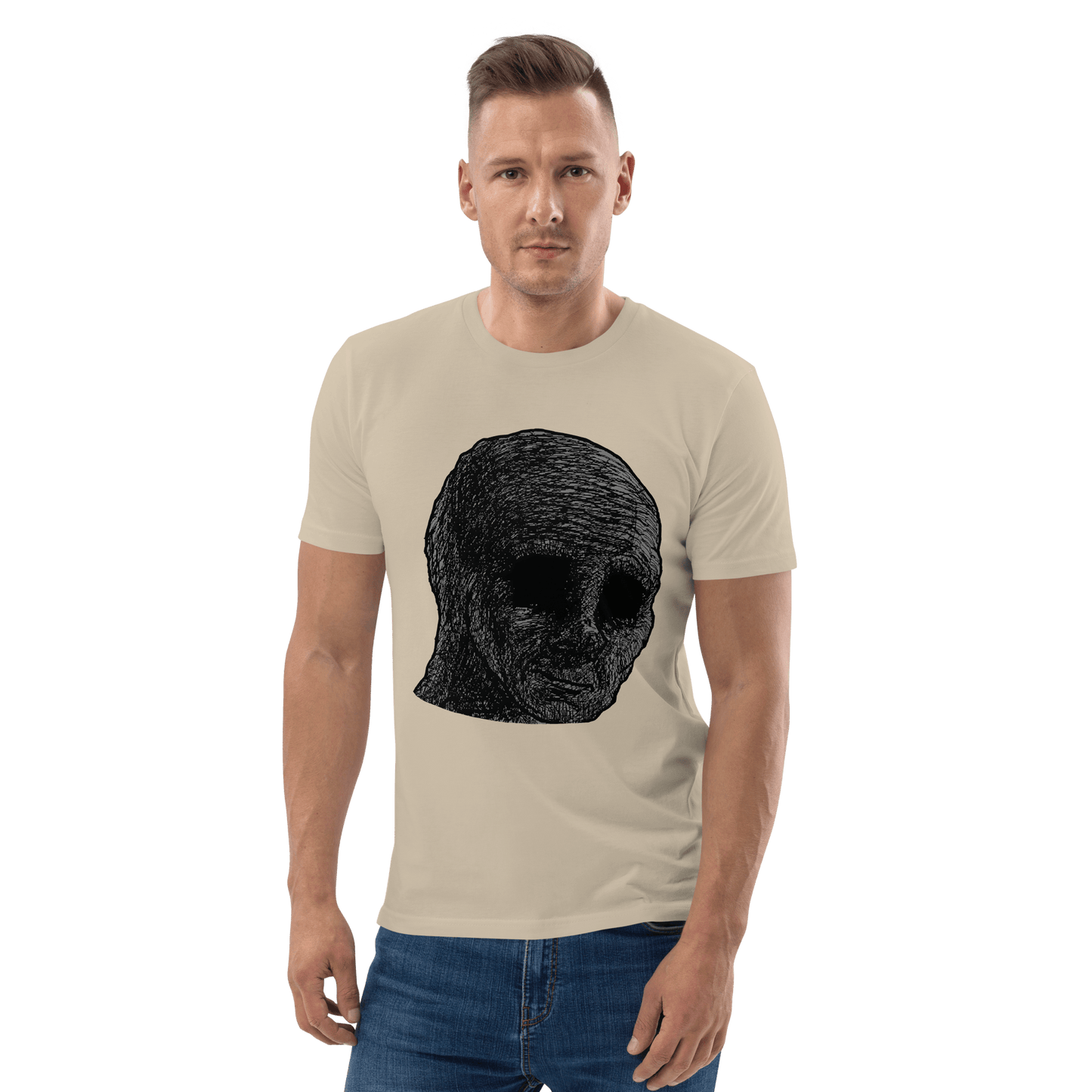 Cursed Wojak Premium Organic T-Shirt Meme - Dark Heather Grey | Shirtposting