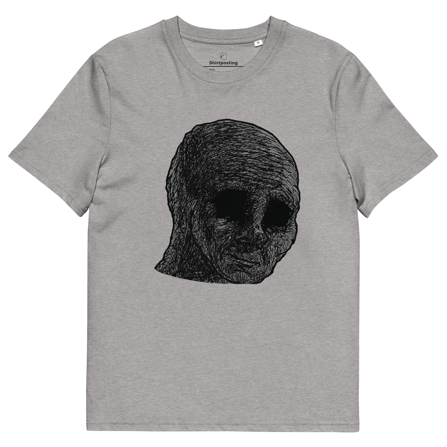 Cursed Wojak Premium Organic T-Shirt Meme - Heather Grey | Shirtposting