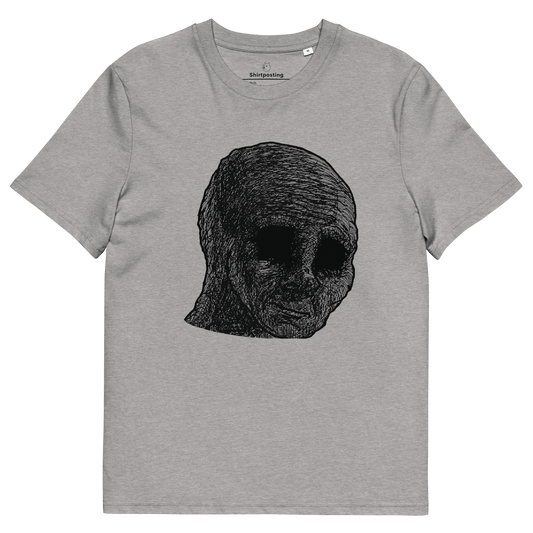 Cursed Wojak Premium Organic T-Shirt Meme - Heather Grey | Shirtposting