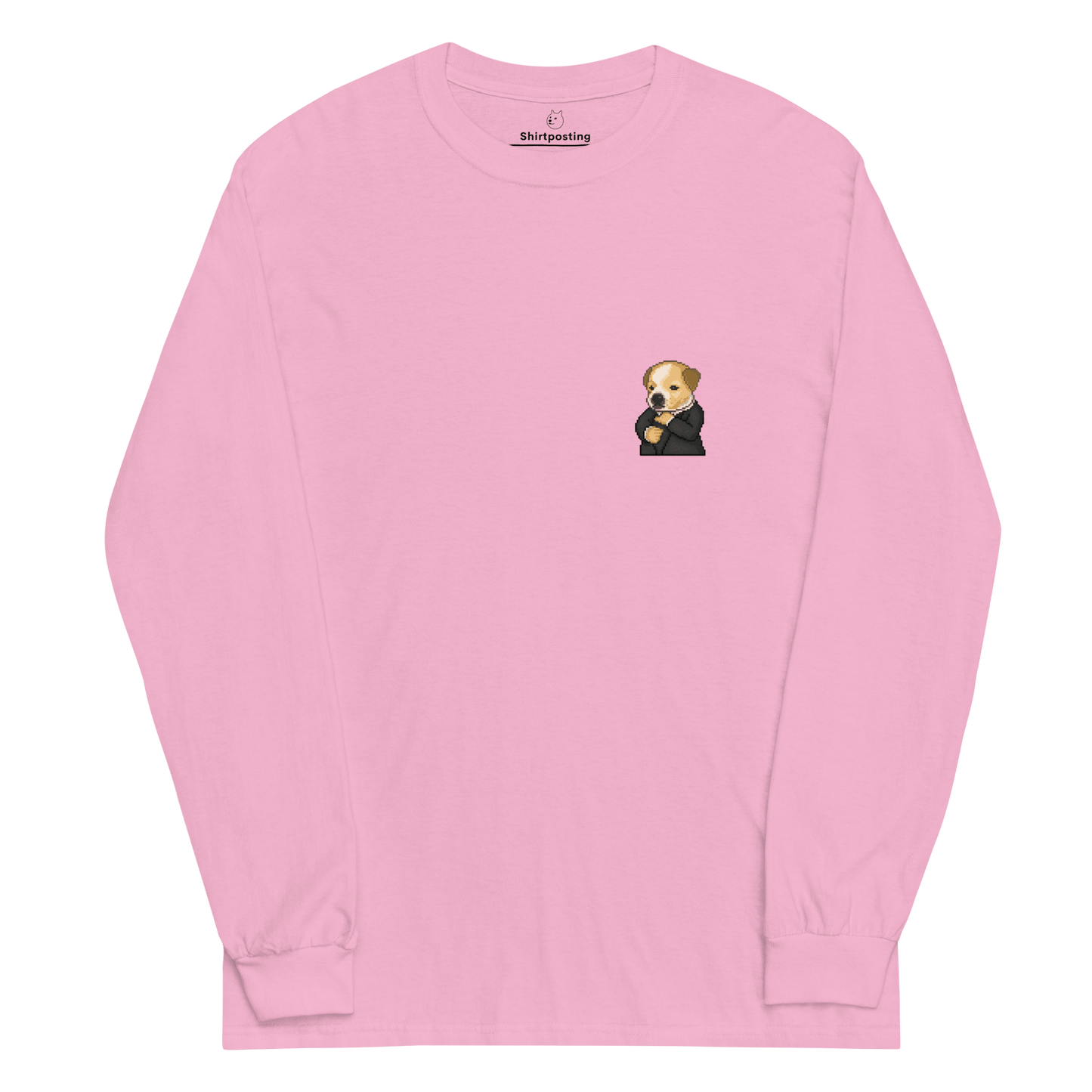 Dog Long Sleeve T-Shirt Meme - Light Pink | Shirtposting