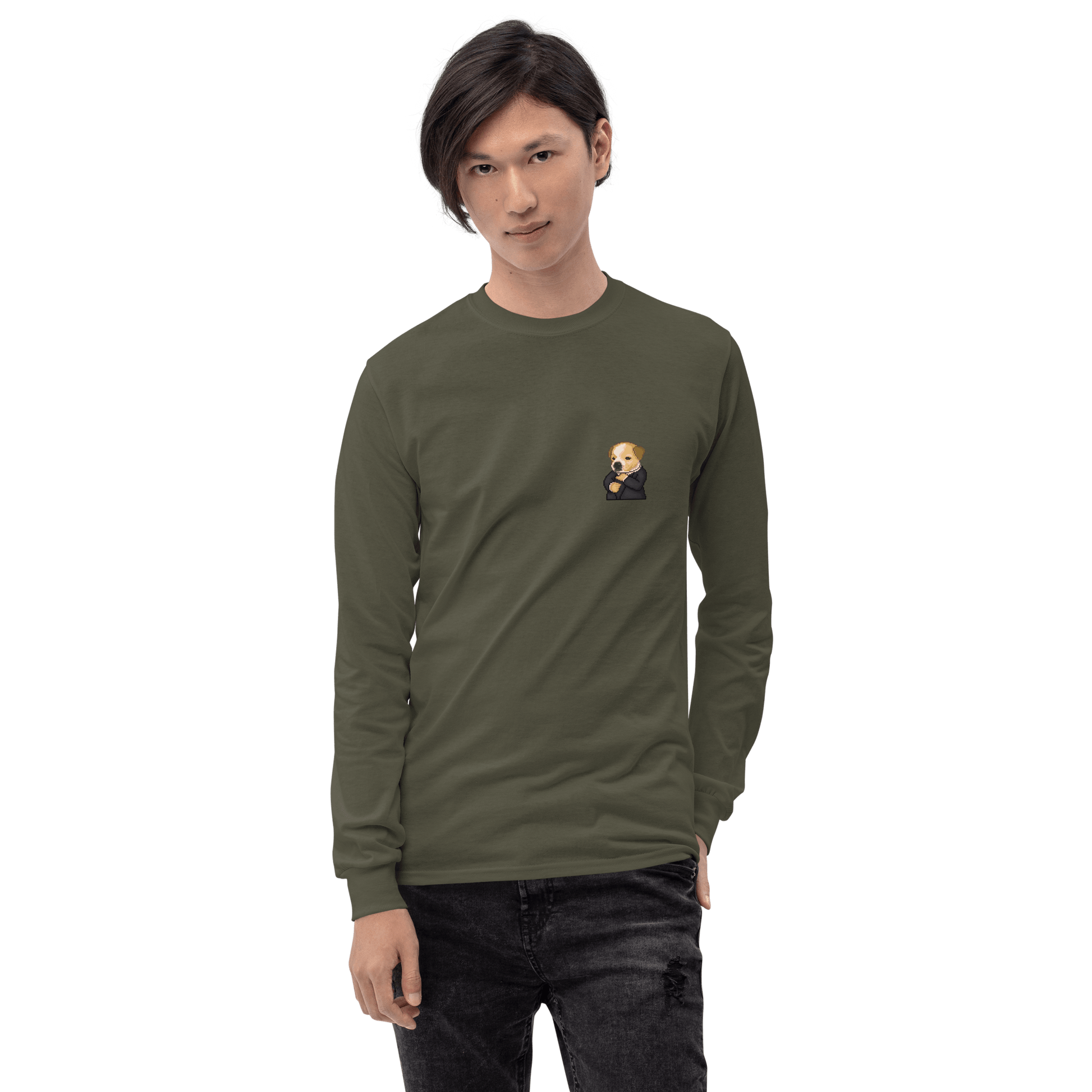 Dog Long Sleeve T-Shirt Meme - Sport Grey | Shirtposting