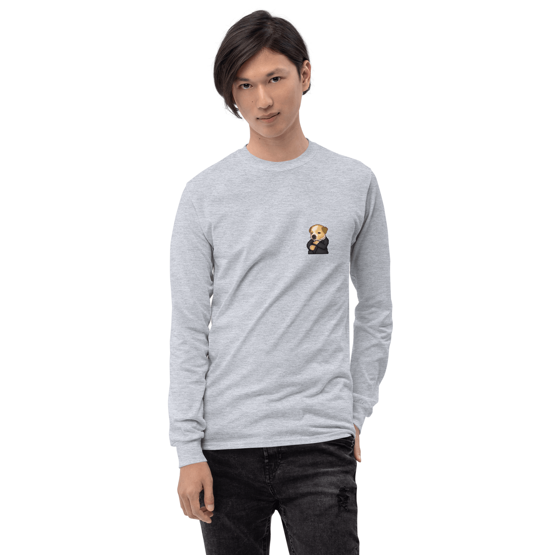 Dog Long Sleeve T-Shirt Meme - Sport Grey | Shirtposting