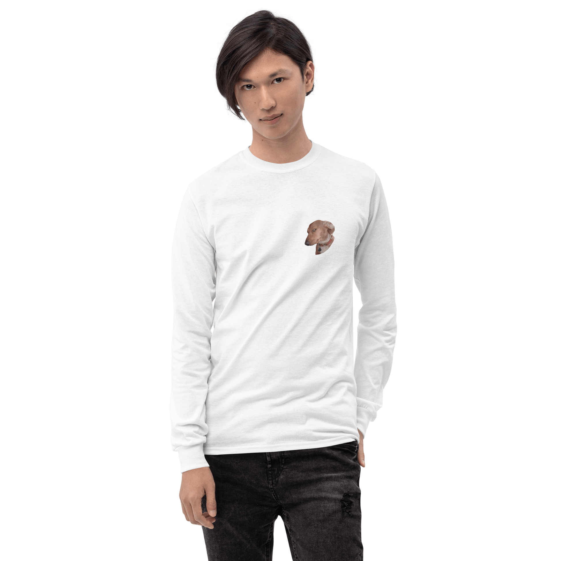 Dog Long Sleeve T-Shirt Meme - Sport Grey | Shirtposting