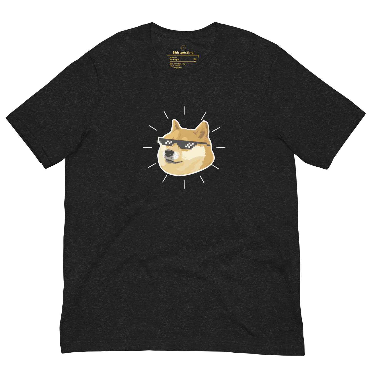 Doge Classic T-Shirt Meme - Dark Grey Heather | Shirtposting
