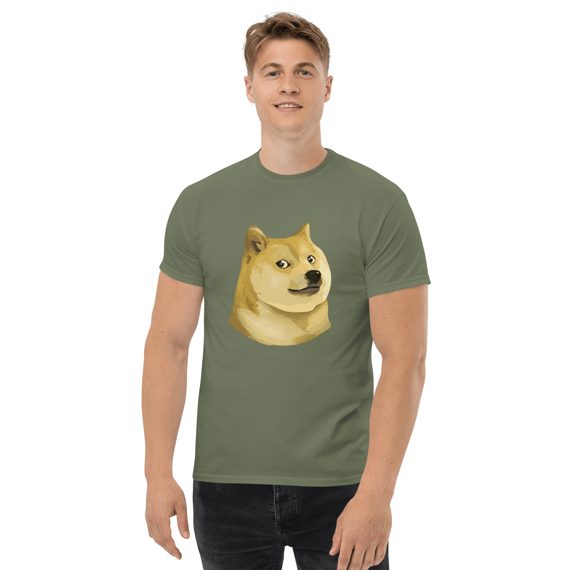 Doge Classic T-Shirt Meme - Military Green | Shirtposting