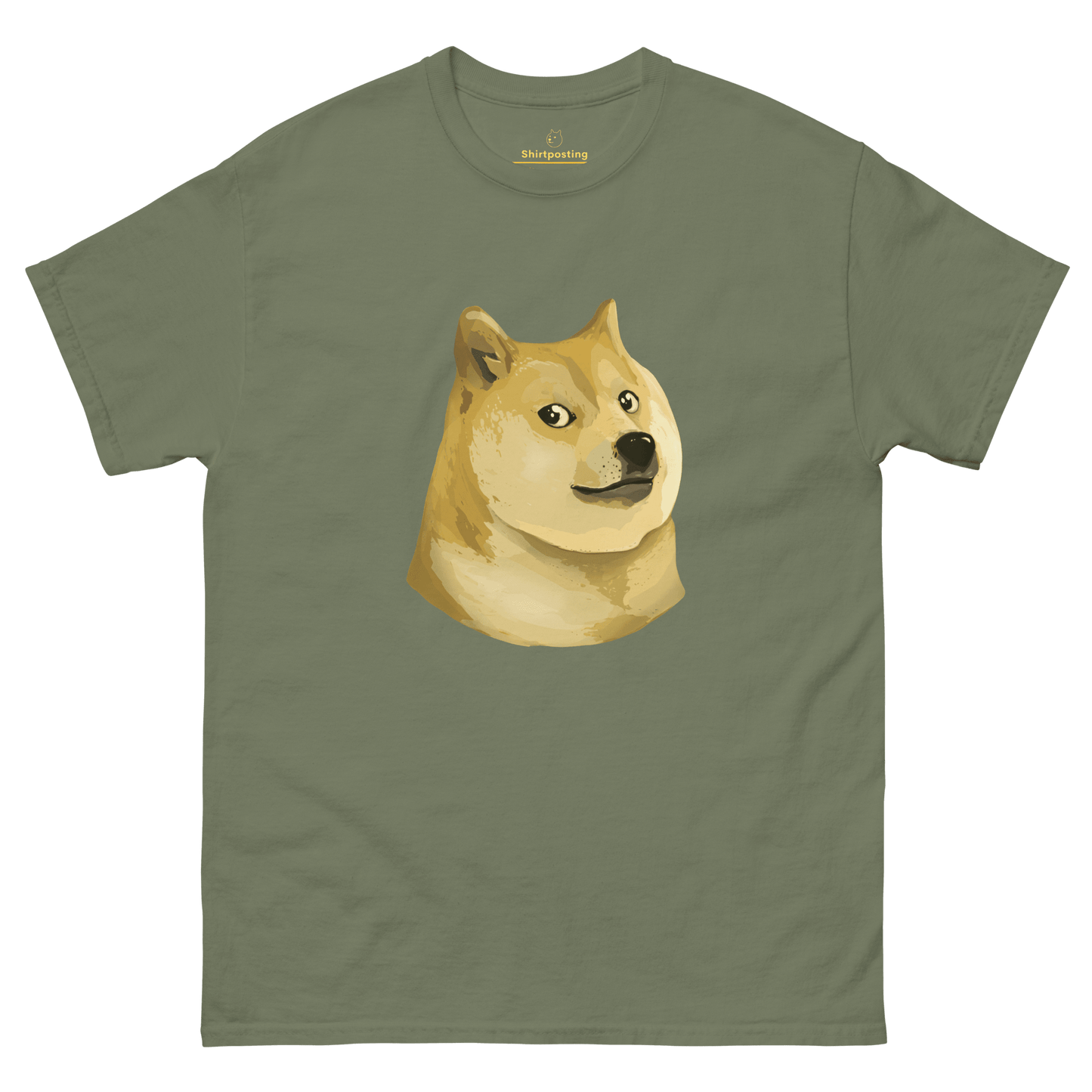 Doge Classic T-Shirt Meme - Military Green | Shirtposting