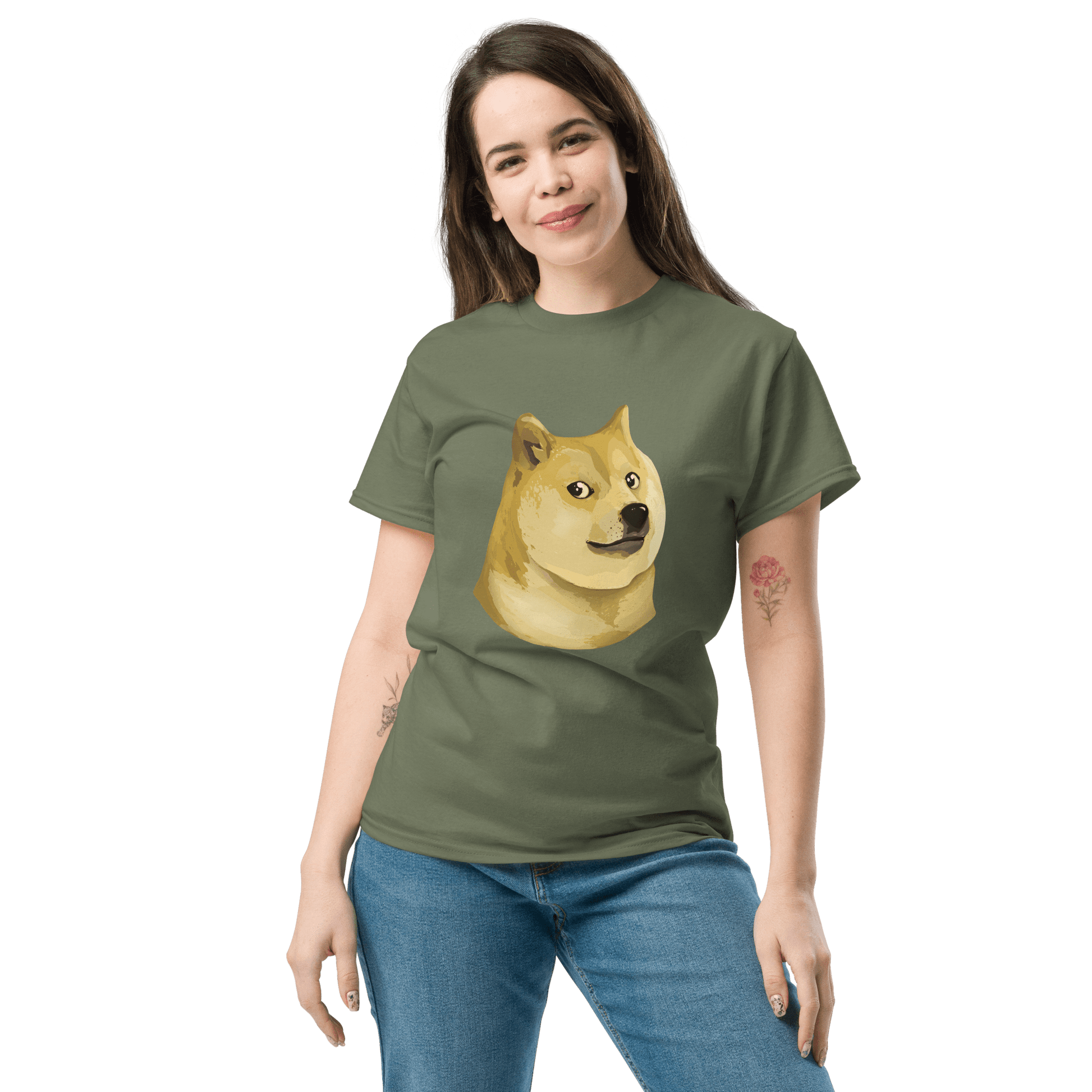 Doge Classic T-Shirt Meme - Military Green | Shirtposting