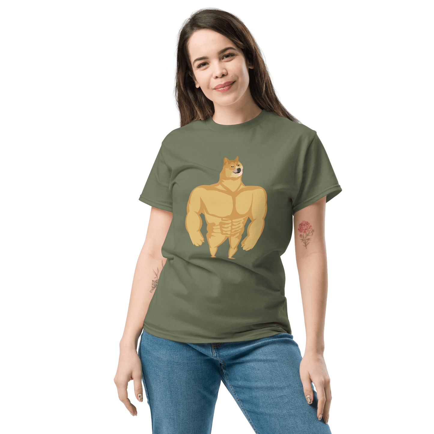 Doge Classic T-Shirt Meme - Military Green | Shirtposting